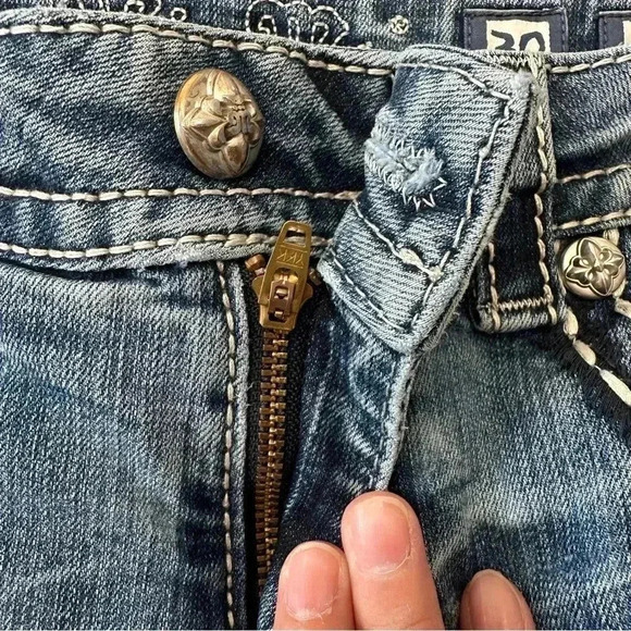 Miss Me Jeans Mid Rise Bootcut Embellished Back Pockets‎ Cropped Womens Sz 30 - Picture 14 of 16